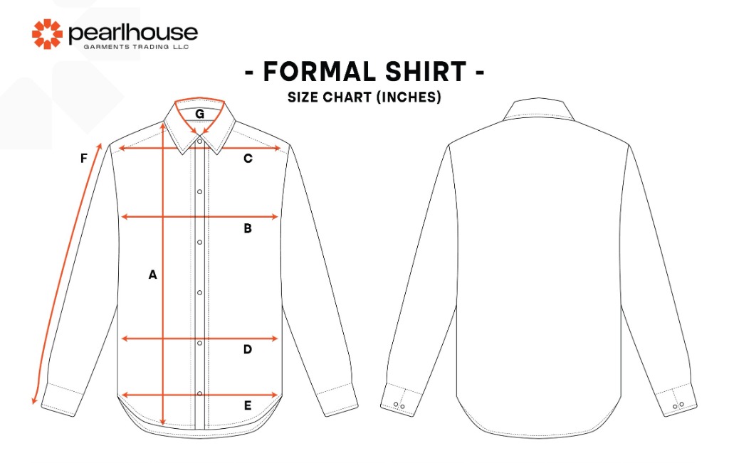 Formal Shirt Sizing Diagram