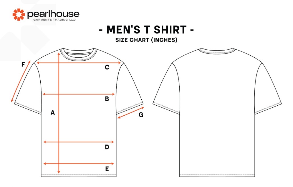 Men's T-Shirt Sizing Diagram